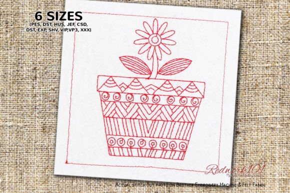 African Patterned Pot Embroidery Design