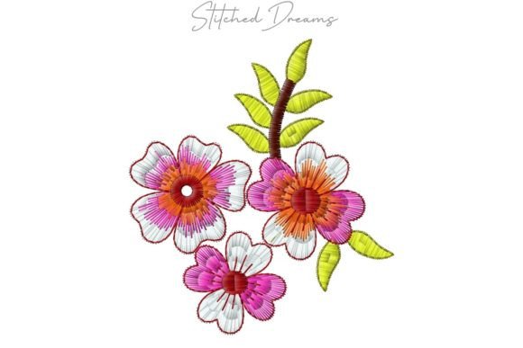 Beautiful Flowers with Leaves Embroidery Review
