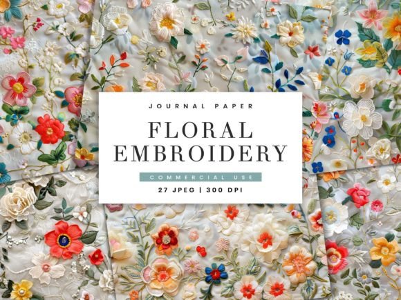 Junk Journal Floral Embroidery Paper Review